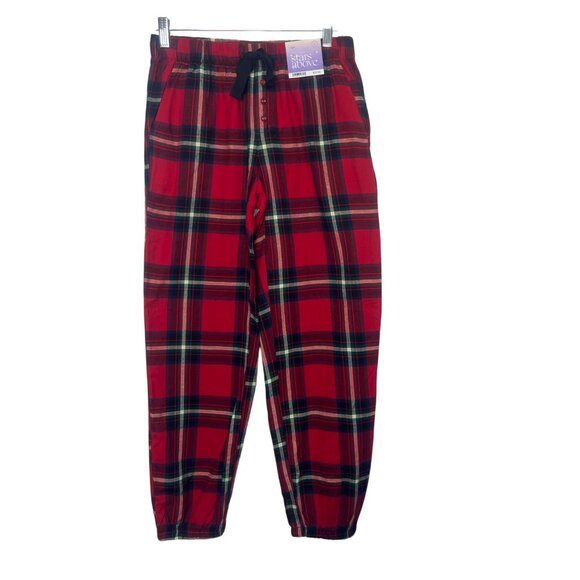 Stars Above Flannel Loungewear Pajama Pants Jogger Womens Small Red New - Picture 1 of 8